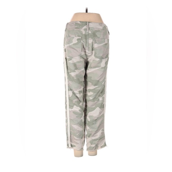 Mother The Shaker Crop Fray Pants Racer Stripe Camo Army Green Desert Print 25 - Picture 10 of 14